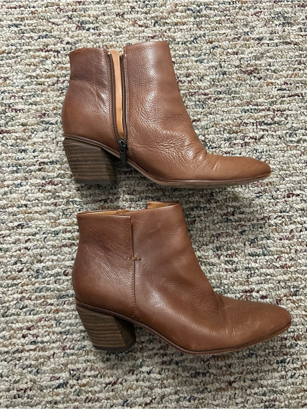 SARTO By Franco Sarto Tan Leather Ankle Booties